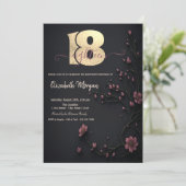 Donkere Bloemen Gothic 18e Verjaardag Kaart (Staand voorkant)