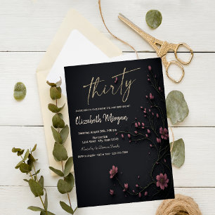 Donkere bloemen Gotische 30e verjaardag Kaart