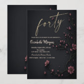 Donkere bloemen Gotische 40e verjaardag Kaart (Voorkant / Achterkant)