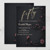 Donkere bloemen Gotische 50e verjaardag Kaart (Voorkant / Achterkant)