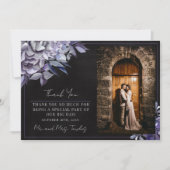 Donkere Bloemen Gotische Zwart Paarse Halloween Hu Bedankkaart (Voorkant)