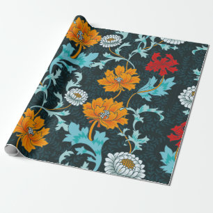 Donkere  bloemen naadloos patroon vi cadeaupapier