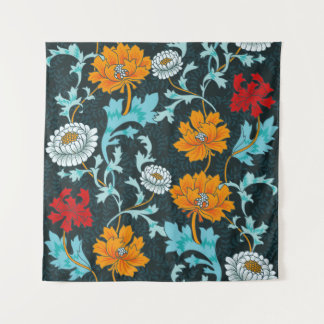 Donkere bloemen naadloos patroon vi wandkleed