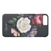 Donkere bloemen op zwart | Handtekening Case-Mate iPhone Case (Achterkant (Horizontaal))