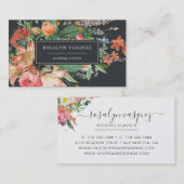  Donkere Bloemen op Zwart | Signature Visitekaartje (Voorkant / Achterkant)