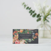  Donkere Bloemen op Zwart | Signature Visitekaartje (Staand voorkant)