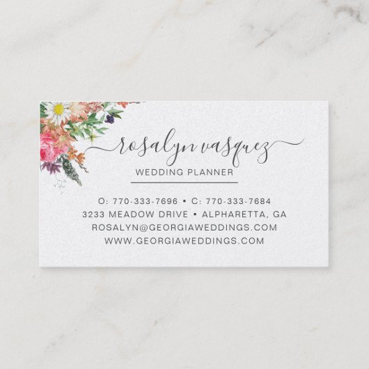  Donkere Bloemen op Zwart | Signature Visitekaartje (Achterkant)