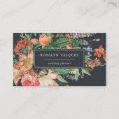  Donkere Bloemen op Zwart | Signature Visitekaartje (Voorkant)