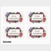 Donkere Bloemen Rechthoekige Sticker (Vel)