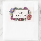 Donkere Bloemen Rechthoekige Sticker (Tas)