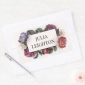 Donkere Bloemen Rechthoekige Sticker (Envelop)