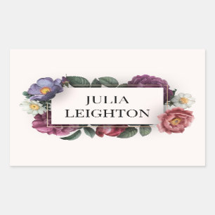 Donkere Bloemen Rechthoekige Sticker