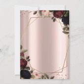 Donkere bloemen Roos Gold Quinceañera Kaart (Achterkant)