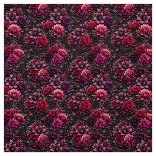 Donkere Bloemen Stof (Swatch)