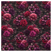 Donkere Bloemen Stof (Close Up)