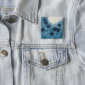 Donkere bloemen vierkante button 5,1 cm (In situ)