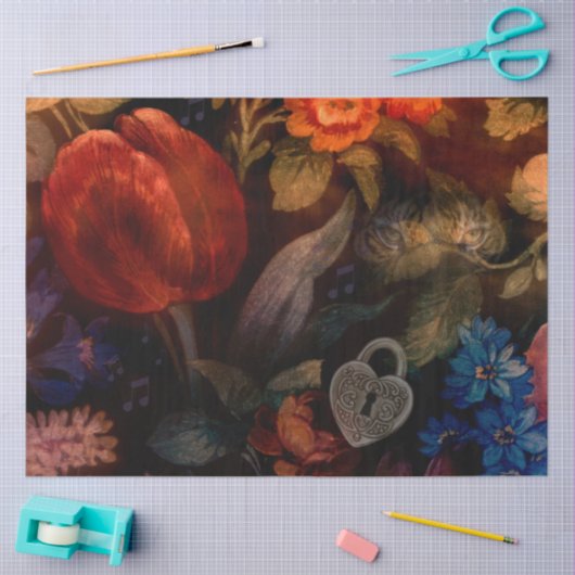 Donkere bloementijgertulp tissuepapier (Craft)