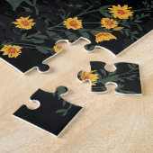 Donkere bloementuin: bloeiend nachtpatroon legpuzzel (Zijkant)
