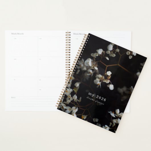 Donkere bloemesthetiek planner (Display)