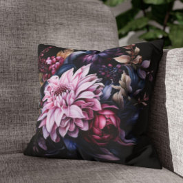 Donkere Bloemige Dahlia Kussen