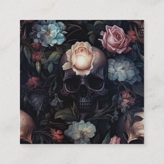 Donkere Bloemige Gotische Bruiloft Feestelijke Ont Informatiekaartje (Achterkant)