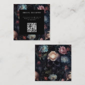 Donkere Bloemige Gotische Bruiloft Feestelijke Ont Informatiekaartje (Voorkant / Achterkant)