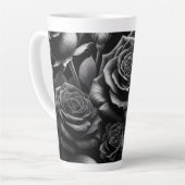 Donkere Bloemige Roos Latte Mok 12 & 17 oz (Linkerhoek)