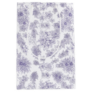 Donkere Bloemige Sfeer Elegante Paarse Botanisc Medium Cadeauzakje