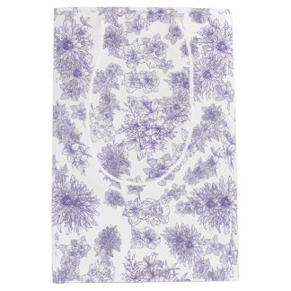 Donkere Bloemige Sfeer | Elegante Paarse Botanisc Medium Cadeauzakje