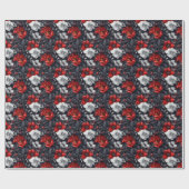 Donkere Bloemige Stemming Cadeaupapier (Vlak)