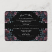 Donkere bloemige trouw gotische zwarte elegante informatiekaartje (Voorkant)