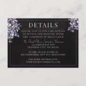 Donkere Bloemige Zwarte Gotische Paarse Halloween  Informatiekaartje (Voorkant)