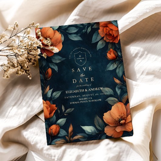 Donkere Bloemrijke Gotiek Save The Date