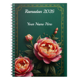 Donkere Bloemrijke Islamitische Sfeer Notitieboek