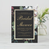 Donkere bloemstuk met nep gouden lijst bruidsmeisj kaart (Staand voorkant)