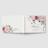 Donkere Blos Roze Wilde Bloem Bruiloftsshower Gastenboek (Volledig)