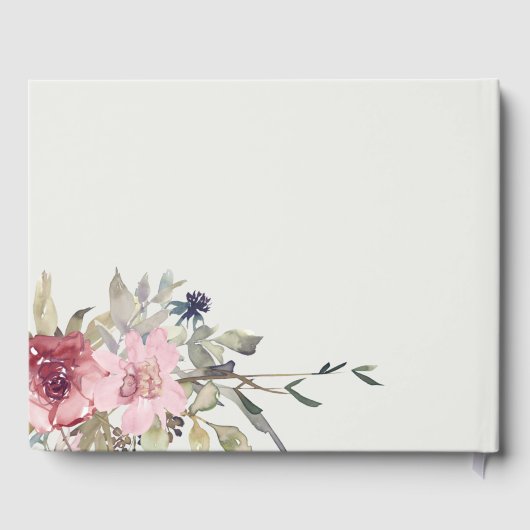 Donkere Blozende Roze Wilde Bloem Bruidsdouche Gastenboek (Achterkant)