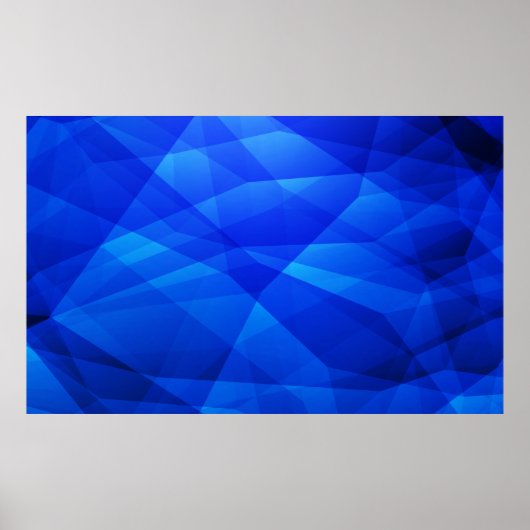 Donkere BLUE abstracte veelhoek. driehoekige geome Poster (Voorkant)