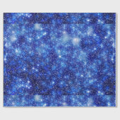 Donkere blurred Blue Starry sterren Kerstmis Cadeaupapier (Vlak)