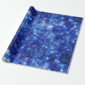 Donkere blurred Blue Starry sterren Kerstmis Cadeaupapier (Uitgerold)
