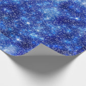 Donkere blurred Blue Starry sterren Kerstmis Cadeaupapier (Hoek)