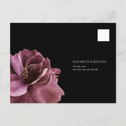 Donkere blush Bourgundy Meal Choices Weddenschap R Uitnodiging Briefkaart (Achterkant)