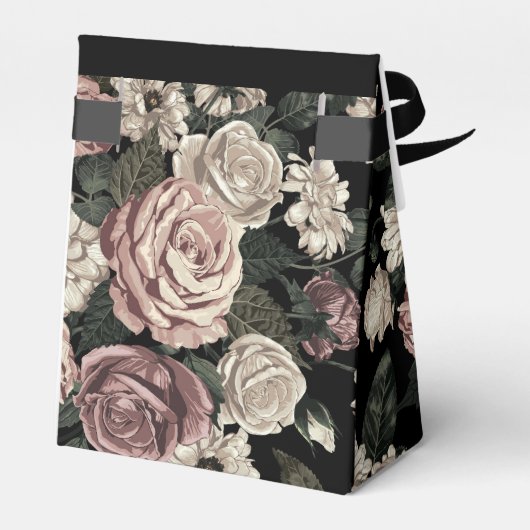 Donkere Blush en cream  Floral Bedankdoosjes (Achterkant)