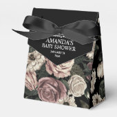 Donkere Blush en cream  Floral Bedankdoosjes (Voorkant Zijde)