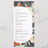 Donkere Boho Bloemen | Trouwmenu Menu (Voorkant)