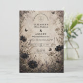 Donkere Boho Goth Huwelijk Kaart (Staand voorkant)