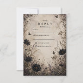 Donkere Boho Goth Huwelijk RSVP Kaartje (Voorkant)