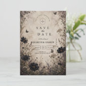 Donkere Boho Goth Huwelijk Save The Date (Staand voorkant)