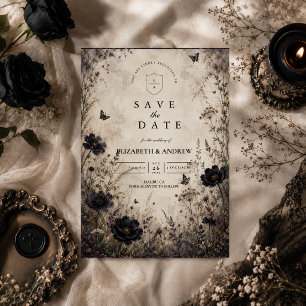 Donkere Boho Goth Huwelijk Save The Date