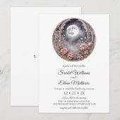 Donkere Boho Moon Deur Tuin Roze Rose Handvasten Kaart (Voorkant / Achterkant)